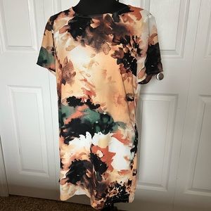 Lulus watercolor floral dress (med)